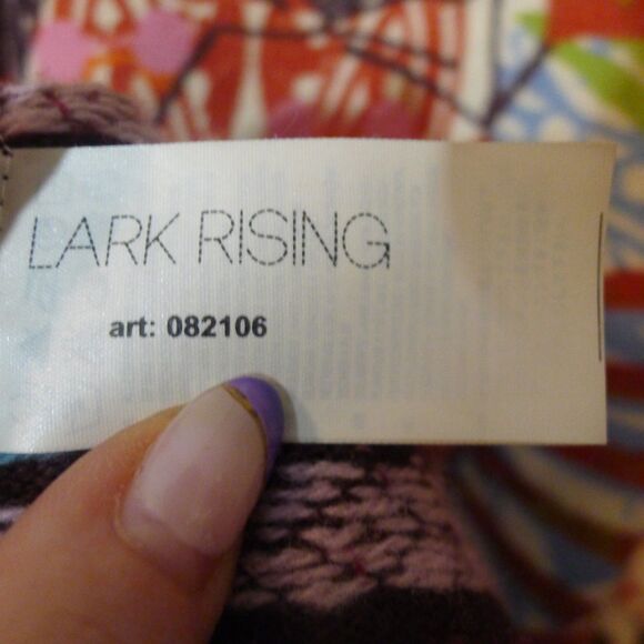 LARK RISING 100% Merino Wool Floral/Asian Vampire Printed Cardigan Wrap M - Picture 11 of 12